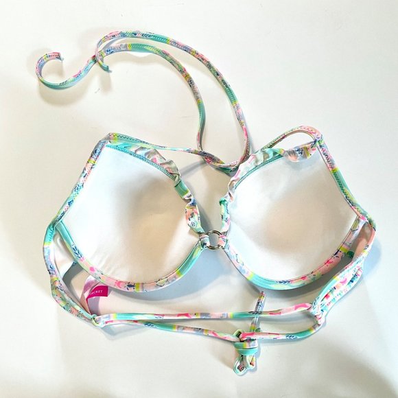 Victoria's Secret The Fabulous Swim Bikini Halter Top 34C Multi Padded Push up - Picture 2 of 4